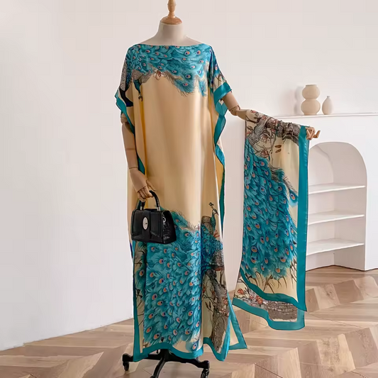 Floral & Peacock Wrap Set